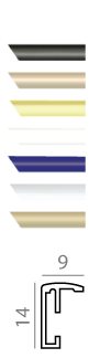 Chart of metal finish options for profile trims in various colors