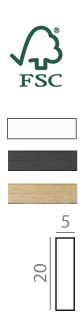 FSC certified wood frame color options and dimensions