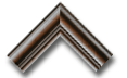 Bronze mitered picture frame corner sample on black background
