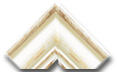 Vintage white wooden frame corner sample with distressed finish