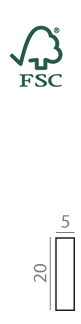 Forest Stewardship Council FSC logo with size dimensions