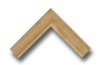 Corner sample of a natural light oak wood picture frame