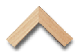 Corner sample of a natural light oak wood picture frame