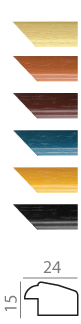 Picture frame wooden profile molding samples in various colors