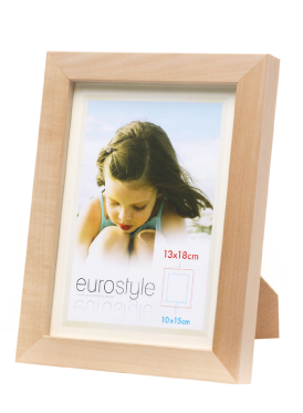 Light natural wood Eurostyle picture frame with easel back