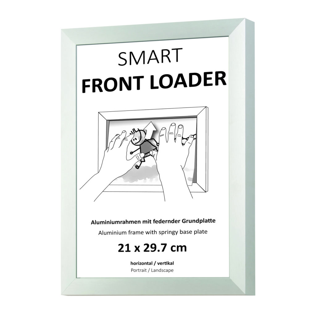 Silver aluminum front loader picture frame 21 x 29.7 cm